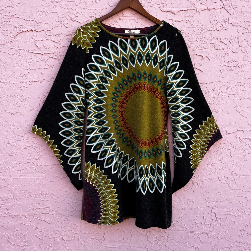 Aryeh Anthropologie Sweater Dress Tunic Boho Flare Bell Size Medium